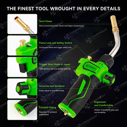 Propane Torch Head,High-Intensity Propane Torch Head with Igniter,Trigger Start MAPP Gas Torch Gun Rubber Easy Grip Handle,MAP Gas Torch Kit for MAPP PRO Propane Soldering Welding Brazing 