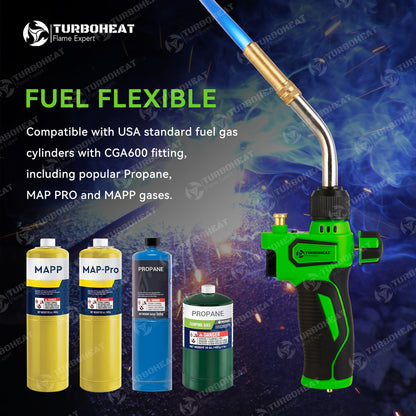 Propane Torch Head,High-Intensity Propane Torch Head with Igniter,Trigger Start MAPP Gas Torch Gun Rubber Easy Grip Handle,MAP Gas Torch Kit for MAPP PRO Propane Soldering Welding Brazing 