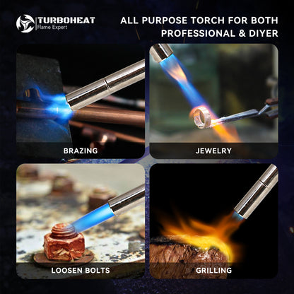Handy Utility Propane Torch Head Webbed Flame Self Ignite Small Welding Torch Fuel on Propane Gas Cylinder Tank Push Button Trigger Start Mini Nozzle Soldering Brazing Glass Work