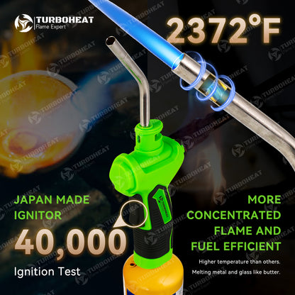 Propane Torch Head with Igniter, Trigger Start, Turbo Torch, Welding, Soldering (Fuel not included)