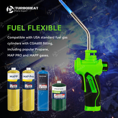 Propane Torch Head with Igniter, Trigger Start, Turbo Torch, Welding, Soldering (Fuel not included)
