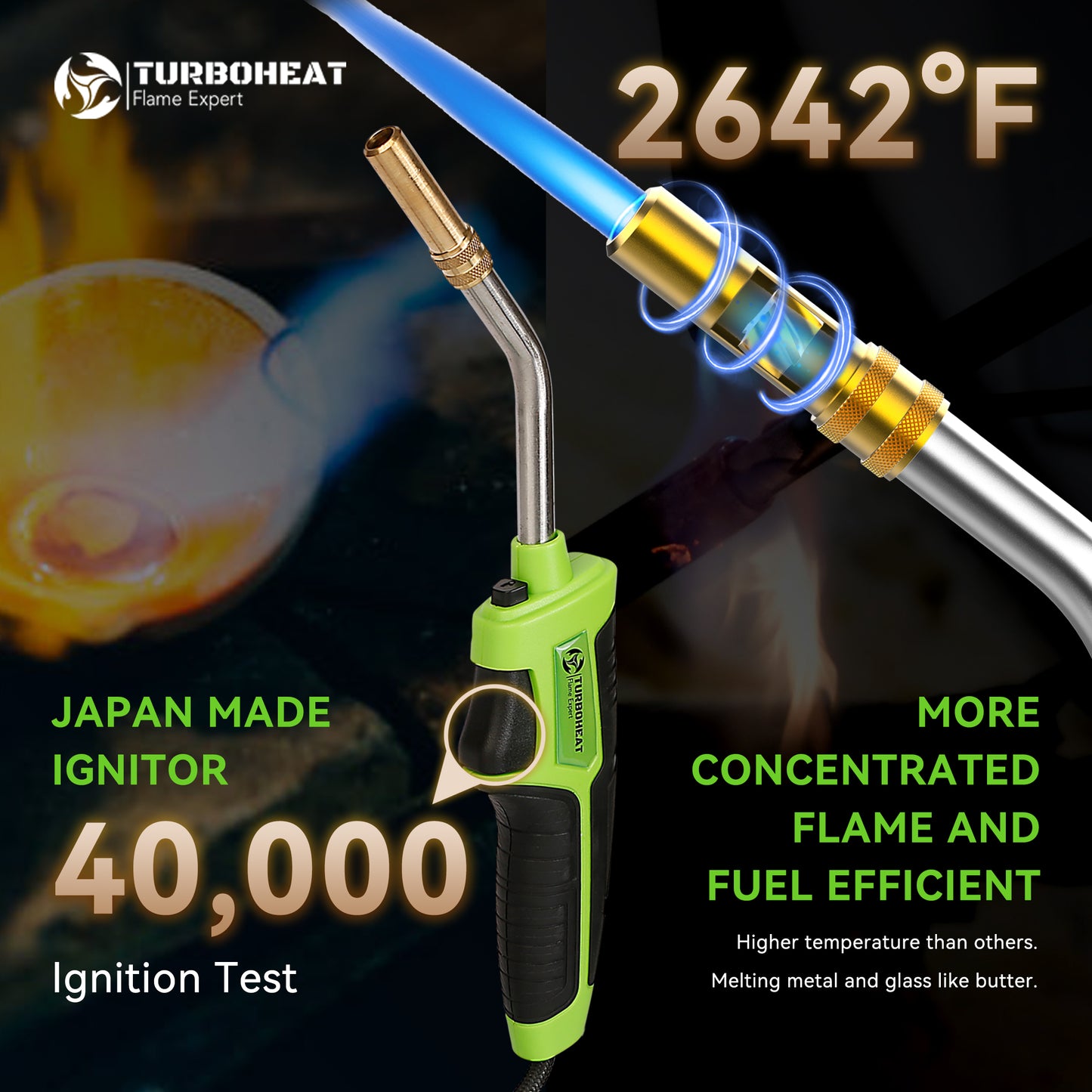 Propane Torch with 5FT Hose, High Intensity Swirl Flame,Trigger-Start, Included Holster For Fuel Canister,Soldering Torch Kit