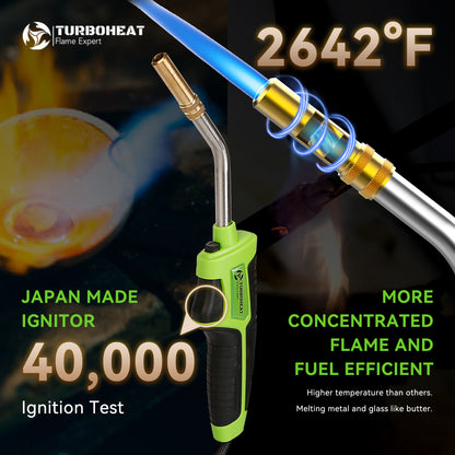 Propane Torch with 5FT Hose, High Intensity Swirl Flame,Trigger-Start, Included Holster For Fuel Canister,Soldering Torch Kit